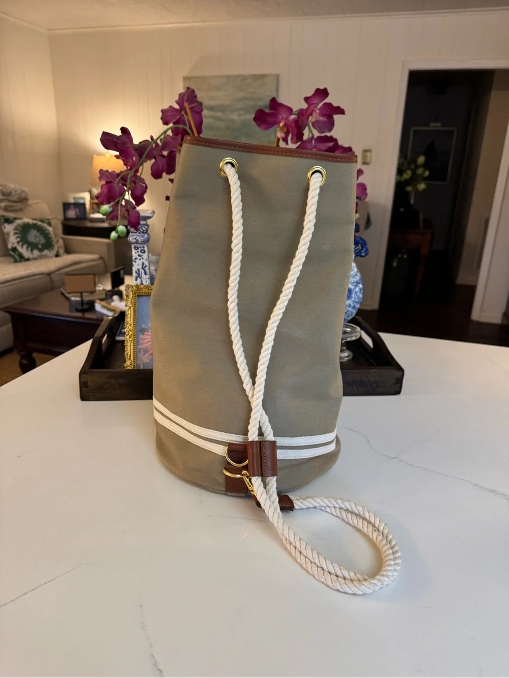 🤎🤍 VITTADINI CANVAS BACKPACK  BAG! 🤎🤍